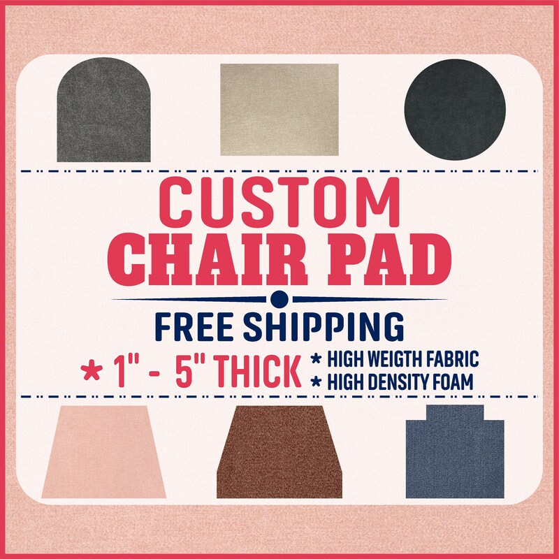 Custom CHAIR PAD, Chair CUSHION, stool pad with Chenille and Velvet Fabric